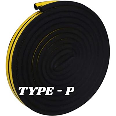 ZYBUX Self-Adhesive Draught Excluder Tape, Strip Type P for Windows, Seal, Insulation, Weather Strip, 9mm X 6mm (10m 2 x 5m, Black) ZYBUX Self-Adhesive Draught Excluder Tape, Strip Type P for Windows, Seal, Insulation, Weather Strip, 9mm X 6mm (10m 2 x 5m, Black)