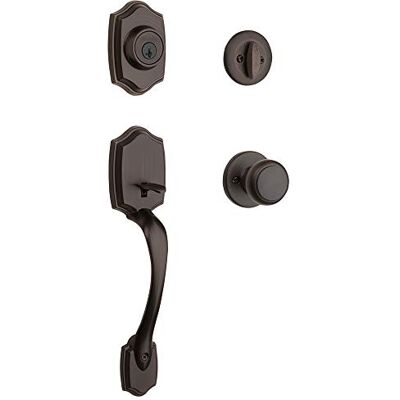 Kwikset 96870-100 Belleview Single Cylinder Handleset with Cove Knob Featuring SmartKey Security in Venetian Bronze Kwikset 96870-100 Belleview Single Cylinder Handleset with Cove Knob Featuring SmartKey Security in Venetian Bronze