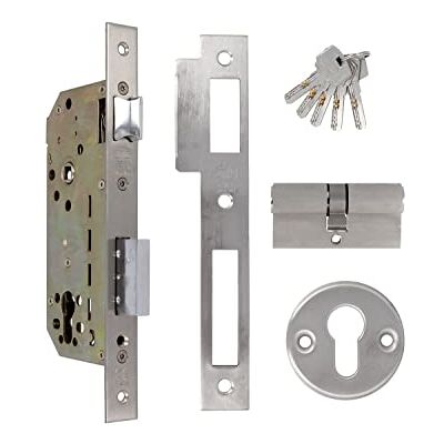AMIG 340 Security Door Lock - Reversible Handle & 5 Keys AMIG 340 Security Door Lock - Reversible Handle & 5 Keys