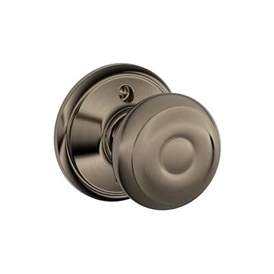 SCHLAGE F170GEO620 GEO 620 F170 Georgian Decorative Dummy Door Knob, 2-1/8 in Dia X 2-5/16 in D, Antique Pewter, One Sided Non Turning SCHLAGE F170GEO620 GEO 620 F170 Georgian Decorative Dummy Door Knob, 2-1/8 in Dia X 2-5/16 in D, Antique Pewter, One Sided Non Turning