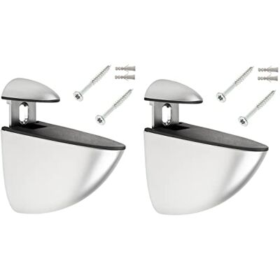 cyclingcolors 2 x Wall Shelf Brackets 55.5 mm Adjustable Pelican Style Metal Matt Chrome Silver Colour with Screws + Dowel for Kitchen Bathroom Furniture Cleat Universal Attachment cyclingcolors 2 x Wall Shelf Brackets 55.5 mm Adjustable Pelican Style Metal Matt Chrome Silver Colour with Screws + Dowel for Kitchen Bathroom Furniture Cleat Universal Attachment