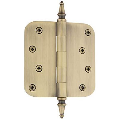 Nostalgic Warehouse 746083 4" Steeple Tip Residential Hinge with 5/8" Radius Corners Door, Antique Brass Nostalgic Warehouse 746083 4" Steeple Tip Residential Hinge with 5/8" Radius Corners Door, Antique Brass