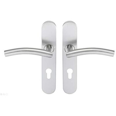 Bricard 666473 Set of Stainless Steel Handles on Tempo Classic Plate for Entrance Door (for European cylinders) Bricard 666473 Set of Stainless Steel Handles on Tempo Classic Plate for Entrance Door (for European cylinders)