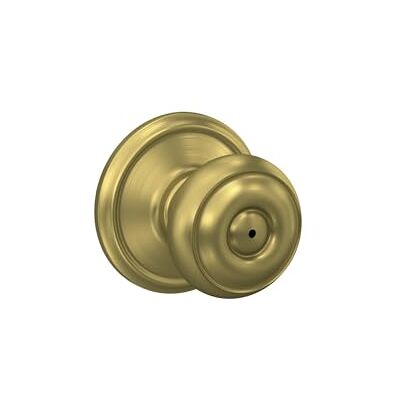 SCHLAGE F40 GEO 608 Georgian Knob Bed and Bath, Satin Brass SCHLAGE F40 GEO 608 Georgian Knob Bed and Bath, Satin Brass