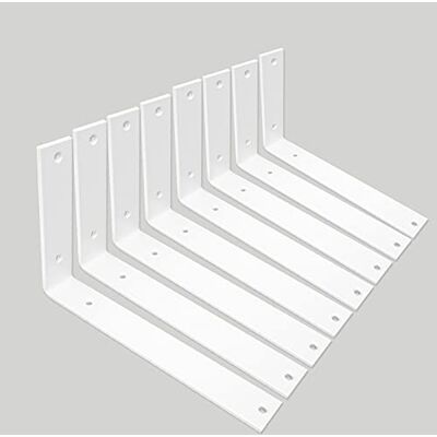 WINKER Shelf Brackets 10 Inch L Brackets 8PCS Heavy Duty Metal White Rustic Industrial Wall Mount Brackets for DIY Shelves Project Hardware Included WINKER Shelf Brackets 10 Inch L Brackets 8PCS Heavy Duty Metal White Rustic Industrial Wall Mount Brackets for DIY Shelves Project Hardware Included