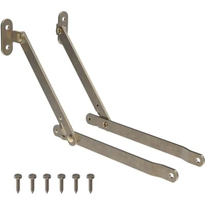 UNIQANTIQ HARDWARE SUPPLY Heavy Duty Antique Brass Plated Lid Stay Lid Support Hinges for Drop Front Desk, Trunk, Chest M-108AB UNIQANTIQ HARDWARE SUPPLY Heavy Duty Antique Brass Plated Lid Stay Lid Support Hinges for Drop Front Desk, Trunk, Chest M-108AB