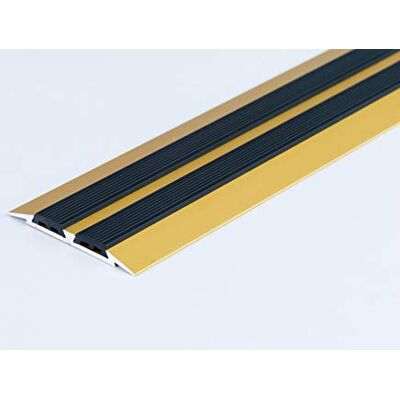 Cezar Aluminium Flat Threshold Carpet Door 45mm Gold Screw-Fix Anti-Slip Insert 1m (39.37") Length LPPSZG TMW Profiles (Gold) Cezar Aluminium Flat Threshold Carpet Door 45mm Gold Screw-Fix Anti-Slip Insert 1m (39.37") Length LPPSZG TMW Profiles (Gold)