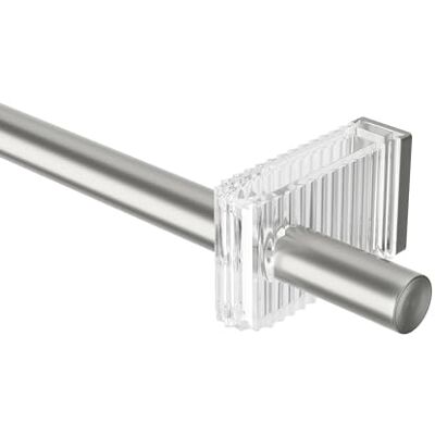 Umbra Flute Curtain Rod, Ribbed Finial Adjustable, 42 to 120 Inches, Nickel Steel construction, fluted sculptural ends, 1-inch diameter, telescoping length, mounting hardware included Umbra Flute Curtain Rod, Ribbed Finial Adjustable, 42 to 120 Inches, Nickel Steel construction, fluted sculptural ends, 1-inch diameter, telescoping length, mounting hardware included