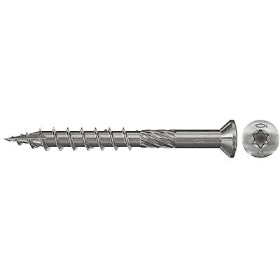 fischer Decking Screws 5.0 x 80 Countersunk Head Partially Threaded Stainless Steel A2 Inner Star Torx Drive for Screwing Patio Planking to Wooden Substructures Pack of 100 fischer Decking Screws 5.0 x 80 Countersunk Head Partially Threaded Stainless Steel A2 Inner Star Torx Drive for Screwing Patio Planking to Wooden Substructures Pack of 100