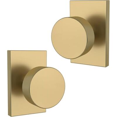 Mega Handles Laura Dummy I Door Knob for Hallway, Closet and Bathroom I Reversible Heavy Duty Design I Fits All Standard Door Sizes I Screws Included Satin Brass (2 Pack) Mega Handles Laura Dummy I Door Knob for Hallway, Closet and Bathroom I Reversible Heavy Duty Design I Fits All Standard Door Sizes I Screws Included Satin Brass (2 Pack)