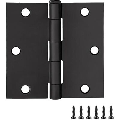 Design House 188938 Square Corner Hinge, 10-Pack, Matte Black, 10 Piece Design House 188938 Square Corner Hinge, 10-Pack, Matte Black, 10 Piece