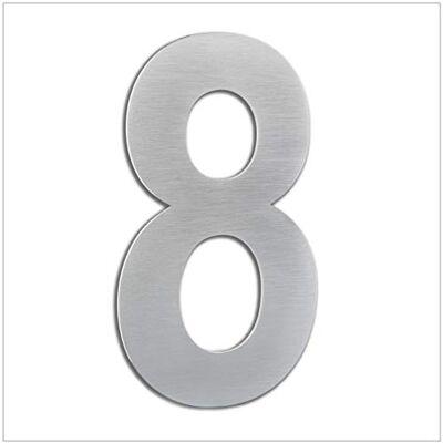EVI Herrajes House Number 16cm Adhesive Stainless Steel Door Numbers Waterproof "8" Digit EVI Herrajes House Number 16cm Adhesive Stainless Steel Door Numbers Waterproof "8" Digit