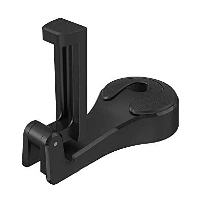 Baomasir Car Hook 3-in-1 Universal Car Headrest Hook with Lock and Phone Holder for Phone and Hanging Bags, Black Baomasir Car Hook 3-in-1 Universal Car Headrest Hook with Lock and Phone Holder for Phone and Hanging Bags, Black