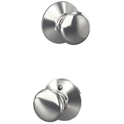 SCHLAGE F10PLY625 Plymouth Door Knob Hall & Closet Passage Handle, Bright Chrome SCHLAGE F10PLY625 Plymouth Door Knob Hall & Closet Passage Handle, Bright Chrome