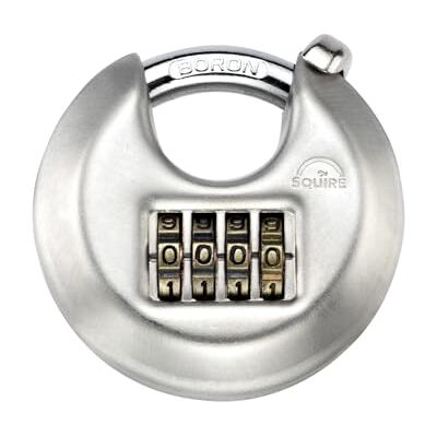 Squire DCL1COMBI 70MM DISC Style Combination Padlock, Silver Squire DCL1COMBI 70MM DISC Style Combination Padlock, Silver
