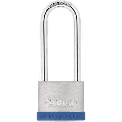 ABUS Padlock Silver Rock 5/50HB80 gl.-6504 keyed Alike and with high Shackle Made of Solid zinc Basement Lock and Much More Security Level 7 Blue/Silver ABUS Padlock Silver Rock 5/50HB80 gl.-6504 keyed Alike and with high Shackle Made of Solid zinc Basement Lock and Much More Security Level 7 Blue/Silver