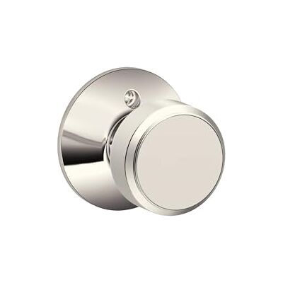 SCHLAGE F170 BWE 618 Non-Turning Bowery Knob, Polished Nickel SCHLAGE F170 BWE 618 Non-Turning Bowery Knob, Polished Nickel
