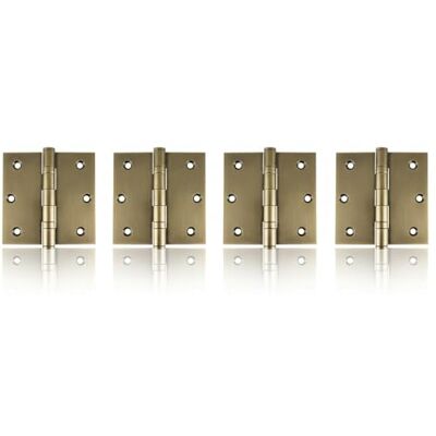 Jdel Set of 4 Antique Hinges – Classic Design for Cabinets, Doors, Chests, Boxes, Retro Vintage Style, Measures 4.0 x 4.0 x 2.5 mm Square Edge – Without Finial and with 2 Bearings Brass English Bronze Jdel Set of 4 Antique Hinges – Classic Design for Cabinets, Doors, Chests, Boxes, Retro Vintage Style, Measures 4.0 x 4.0 x 2.5 mm Square Edge – Without Finial and with 2 Bearings Brass English Bronze