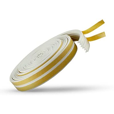 Besto Draft Excluder for Windows, Door Seal Weather Strip 5m L (2x2.5m) 2-3mm White Rubber Tape Type E Gap Tape, Draft Excluder for Doors & Window Insulation, Self Adhesive Strip as Door Draft Stopper Besto Draft Excluder for Windows, Door Seal Weather Strip 5m L (2x2.5m) 2-3mm White Rubber Tape Type E Gap Tape, Draft Excluder for Doors & Window Insulation, Self Adhesive Strip as Door Draft Stopper