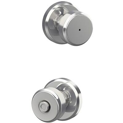 SCHLAGE F40 BWE 625 GSN Greyson Collection Bowery Privacy Lock Knob, Bright Chrome SCHLAGE F40 BWE 625 GSN Greyson Collection Bowery Privacy Lock Knob, Bright Chrome