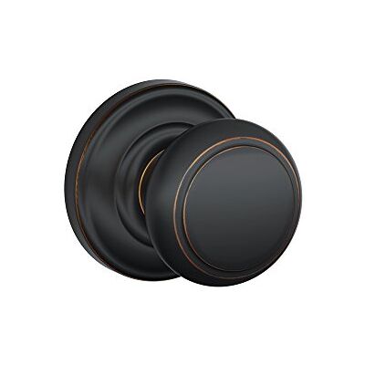 SCHLAGE Andover Dummy Knob, Andover Rose, Aged Bronze SCHLAGE Andover Dummy Knob, Andover Rose, Aged Bronze
