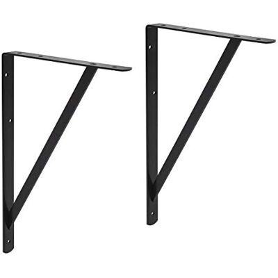 Amazon Basics AB5502 Heavy Duty Shelf Bracket, 30 x 21 cm, 10-Pack, Black Amazon Basics AB5502 Heavy Duty Shelf Bracket, 30 x 21 cm, 10-Pack, Black