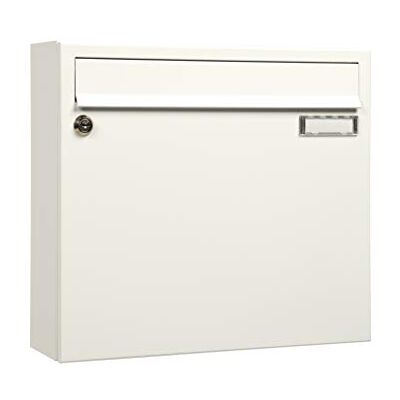 MEFA Sonata Sonate 131 letterbox with Name Plate (White, Post Box with Lock, Size 330 x 370 x 101 mm) 131110, 330x370x101 MEFA Sonata Sonate 131 letterbox with Name Plate (White, Post Box with Lock, Size 330 x 370 x 101 mm) 131110, 330x370x101