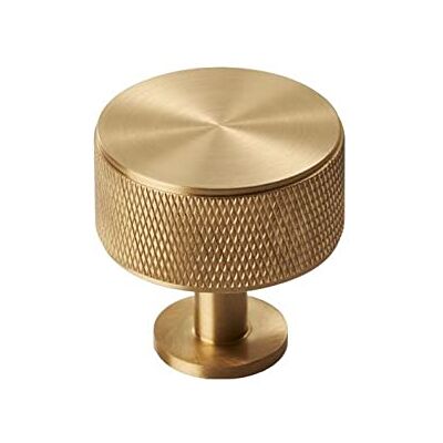 Carlisle Brass Knurled Cabinet Radio Knob, Satin Brass, FTD703 Carlisle Brass Knurled Cabinet Radio Knob, Satin Brass, FTD703