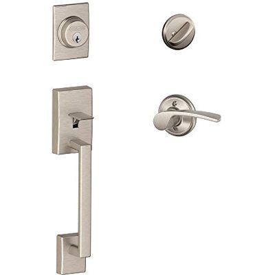 SCHLAGE F60 CEN 619 MER LH Century Handleset with Merano Left Hand Lever Interior, Satin Nickel SCHLAGE F60 CEN 619 MER LH Century Handleset with Merano Left Hand Lever Interior, Satin Nickel