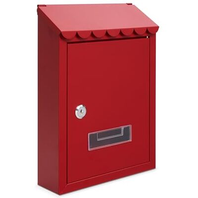 Assorted Collections Wall Mounted Post Box with 2 Keys Galvanized Steel Lockable Mail Box with 2 Keys, Weatherproof Letter Box, 21x30x7cm (Red) Assorted Collections Wall Mounted Post Box with 2 Keys Galvanized Steel Lockable Mail Box with 2 Keys, Weatherproof Letter Box, 21x30x7cm (Red)