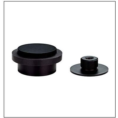 EVI Herrajes Adhesive Door Stop with Threaded Base, Stainless Steel, Black Lacquered, Black Rubber, Ref. I-203 / 35x19-DUAL-NG EVI Herrajes Adhesive Door Stop with Threaded Base, Stainless Steel, Black Lacquered, Black Rubber, Ref. I-203 / 35x19-DUAL-NG