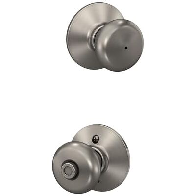 SCHLAGE F40PLY619 Plymouth Privacy Knob, Satin Nickel SCHLAGE F40PLY619 Plymouth Privacy Knob, Satin Nickel