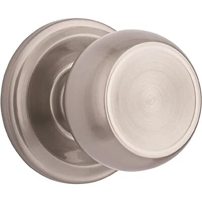 BRINKS 23041-119 23041 Stafford Hall and Closet Door Knob, Satin Nickel-Door Lock that Opens Hands-Free with a Push, a Pull or by Rotating, Size BRINKS 23041-119 23041 Stafford Hall and Closet Door Knob, Satin Nickel-Door Lock that Opens Hands-Free with a Push, a Pull or by Rotating, Size