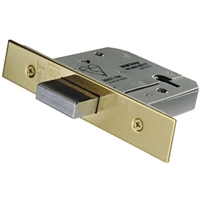 Carlisle Brass LDB5525PVD EASI-T 5 Lever Deadlock BS, Satinless Brass, 2.5" / 64mm Carlisle Brass LDB5525PVD EASI-T 5 Lever Deadlock BS, Satinless Brass, 2.5" / 64mm