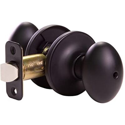 Design House 779181 Egg Privacy Bed and Bath Door Knob, Matte Black Design House 779181 Egg Privacy Bed and Bath Door Knob, Matte Black