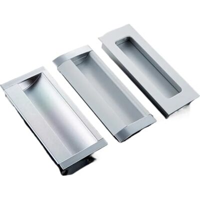 WUYXTO 2pcs Hidden Door Handles Silver Cabinet Pulls Handles Bedroom Door Cabinet Handle Aluminum Drawer Knobs Furniture Hardware(111mm) WUYXTO 2pcs Hidden Door Handles Silver Cabinet Pulls Handles Bedroom Door Cabinet Handle Aluminum Drawer Knobs Furniture Hardware(111mm)