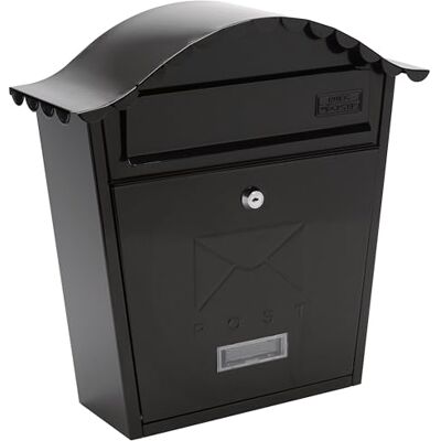 Burg-Wachter MB01BK Black Classic Wall Mounted Galvanised Steel Lockable Weatherproof Post Box 36x37x13cm Burg-Wachter MB01BK Black Classic Wall Mounted Galvanised Steel Lockable Weatherproof Post Box 36x37x13cm