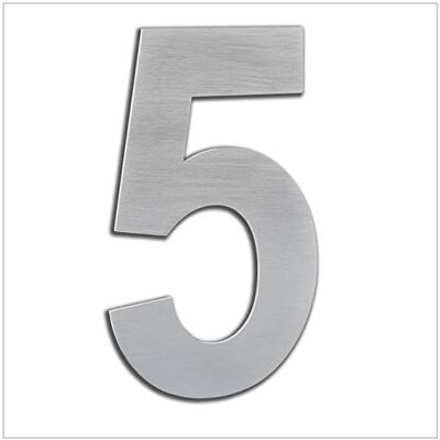 EVI Herrajes House Number 16cm Adhesive Stainless Steel Door Numbers Waterproof "5" Digit EVI Herrajes House Number 16cm Adhesive Stainless Steel Door Numbers Waterproof "5" Digit