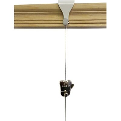 STAS Zipper Hook + White Moulding Hooks + Steel Cable Wire Rope ) Traditional Victorian Wooden Dado Rail Picture Hanging Cable kit (1 Meter (39") Cable Kit) STAS Zipper Hook + White Moulding Hooks + Steel Cable Wire Rope ) Traditional Victorian Wooden Dado Rail Picture Hanging Cable kit (1 Meter (39") Cable Kit)