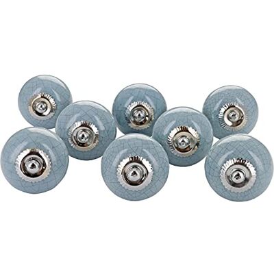 G Decor Blue-Grey Crackle Handmade Design Round Ceramic Door Knobs, Vintage, Shabby Chic, Interior Furniture, Cabinet Wardrobe Cupboard Drawers Pulls Handles (8-Pack) G Decor Blue-Grey Crackle Handmade Design Round Ceramic Door Knobs, Vintage, Shabby Chic, Interior Furniture, Cabinet Wardrobe Cupboard Drawers Pulls Handles (8-Pack)