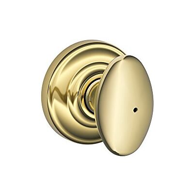 SCHLAGE Siena Privacy Knob, Andover Rose, Bright Brass SCHLAGE Siena Privacy Knob, Andover Rose, Bright Brass