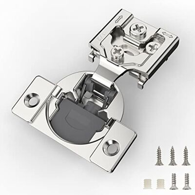 FURNIWARE 10 Pieces Soft Closing Cabinet Hinges, 1/2 inch Overlay Cabinet Hardware Hinges Nickel Plated- 105 Degree FURNIWARE 10 Pieces Soft Closing Cabinet Hinges, 1/2 inch Overlay Cabinet Hardware Hinges Nickel Plated- 105 Degree