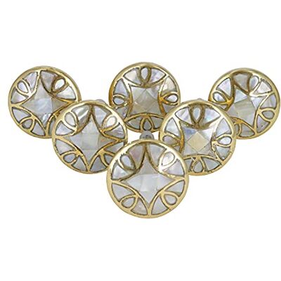 G Decor Mother of Pearl Gold Brass Diamond Designs Ceramic Door Knobs, Vintage, Shabby Chic, Interior Furniture, Cabinet Cupboard Drawers Pulls Handles (6-Pack) G Decor Mother of Pearl Gold Brass Diamond Designs Ceramic Door Knobs, Vintage, Shabby Chic, Interior Furniture, Cabinet Cupboard Drawers Pulls Handles (6-Pack)