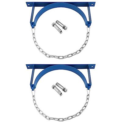 QWORK Steel Wall-Mounted Bracket for Cylinder, 2 Pack Durable Gas Cylinder Bracket with Screws and Safety Chain Supported QWORK Steel Wall-Mounted Bracket for Cylinder, 2 Pack Durable Gas Cylinder Bracket with Screws and Safety Chain Supported