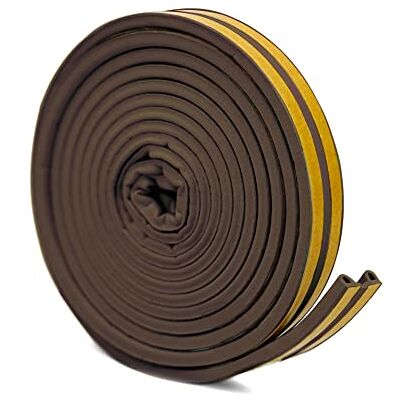 Besto Draft Excluder for Windows, Door Seal Weather Strip 5m L (2x2.5m) 2-3mm Brown Rubber Tape Type P Gap Tape, Draft Excluder for Doors & Window Insulation, Self Adhesive Strip as Door Draft Stopper Besto Draft Excluder for Windows, Door Seal Weather Strip 5m L (2x2.5m) 2-3mm Brown Rubber Tape Type P Gap Tape, Draft Excluder for Doors & Window Insulation, Self Adhesive Strip as Door Draft Stopper