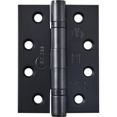 Eclipse Steel Ball Bearing Door Hinges, 4 Inch 102mm, Grade 11, Fire Rated, One Pair & Screws (Matt Black) Eclipse Steel Ball Bearing Door Hinges, 4 Inch 102mm, Grade 11, Fire Rated, One Pair & Screws (Matt Black)