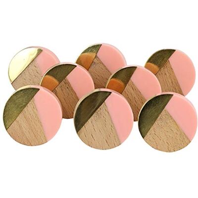 G Decor Three Tone Gold Designs Wood Resin Door Knobs, Vintage, Shabby Chic, Interior Furniture, Cabinet Cupboard Drawers Pulls Handles (8-Pack) (Pink) G Decor Three Tone Gold Designs Wood Resin Door Knobs, Vintage, Shabby Chic, Interior Furniture, Cabinet Cupboard Drawers Pulls Handles (8-Pack) (Pink)