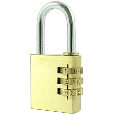 TIMCO CP28 Combi Padlock 28mm Brass 1 pc TIMCO CP28 Combi Padlock 28mm Brass 1 pc