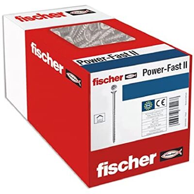 fischer 670145 FPF Power-Fast II 3.5 x 35mm Chipboard Wood Screws, Countersunk Head with Phillips, Partial Thread, Galvanised Blue Passivated, Box of 1000 fischer 670145 FPF Power-Fast II 3.5 x 35mm Chipboard Wood Screws, Countersunk Head with Phillips, Partial Thread, Galvanised Blue Passivated, Box of 1000