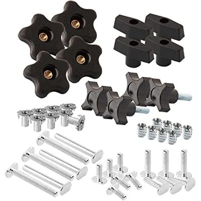 POWERTEC 71174V T Track Knob Kit, 5/16-18 Threaded Bolts and Washers, 46 Piece Set, T Track Bolts, T Track Accessories for Woodworking Jigs and Fixtures POWERTEC 71174V T Track Knob Kit, 5/16-18 Threaded Bolts and Washers, 46 Piece Set, T Track Bolts, T Track Accessories for Woodworking Jigs and Fixtures